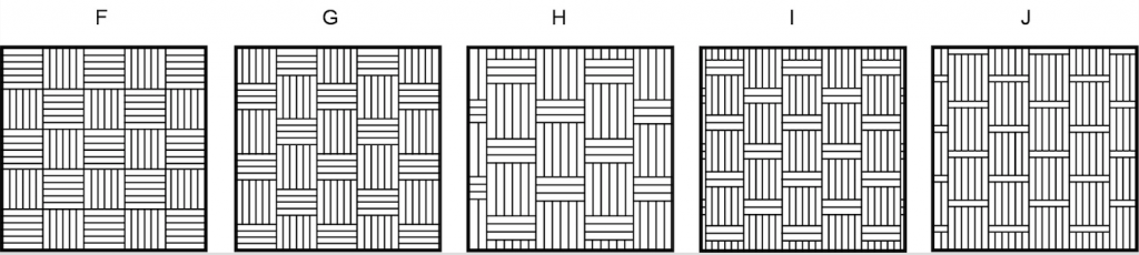 Authentic Herringbone basket weave laying patterns