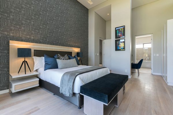 Light white washed Outeniqua flooring in a bedroom setting