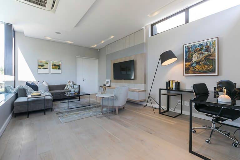 Light white washed Outeniqua flooring in a bedroom setting