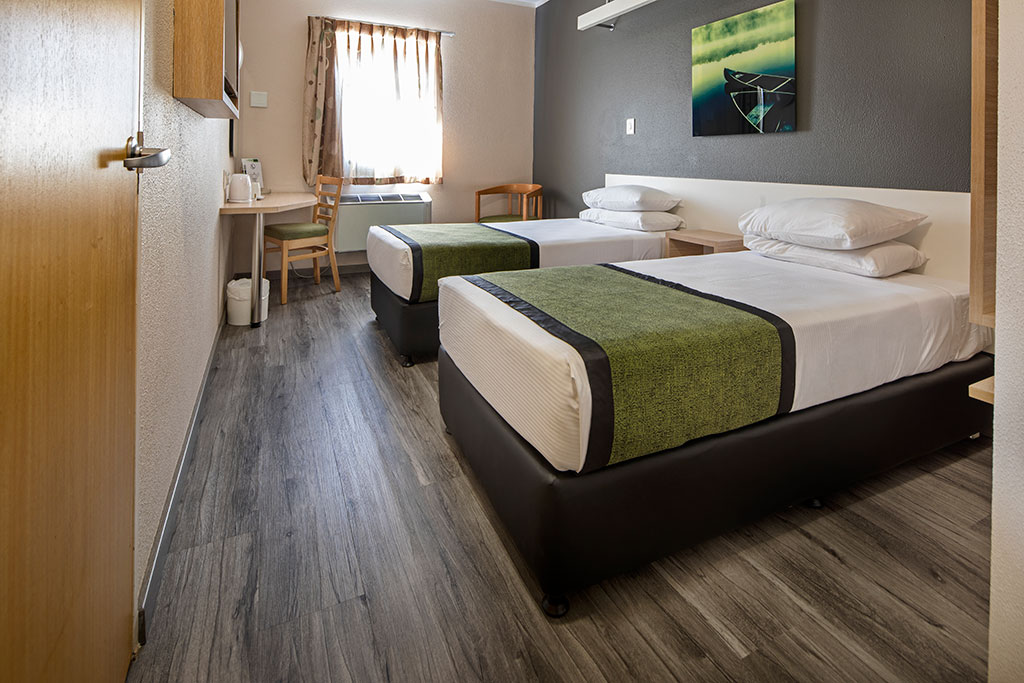 Renovated rooms at road lodge with new vinyl floors