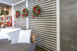 wall clad in vinyl tiles